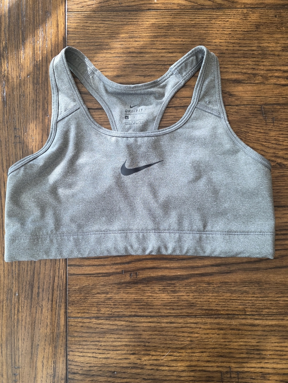 Nike sage/gray Dri-FIT Racerback Sports Bra